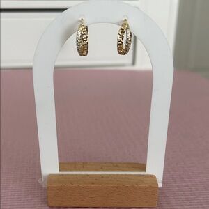 Pretty Bird Gold and Silver Textured Earrings